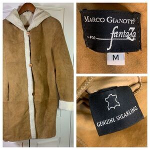 Marco Gianotti Fantazia Genuine Shearling Coat Authentic Sheepskin Jacket Medium